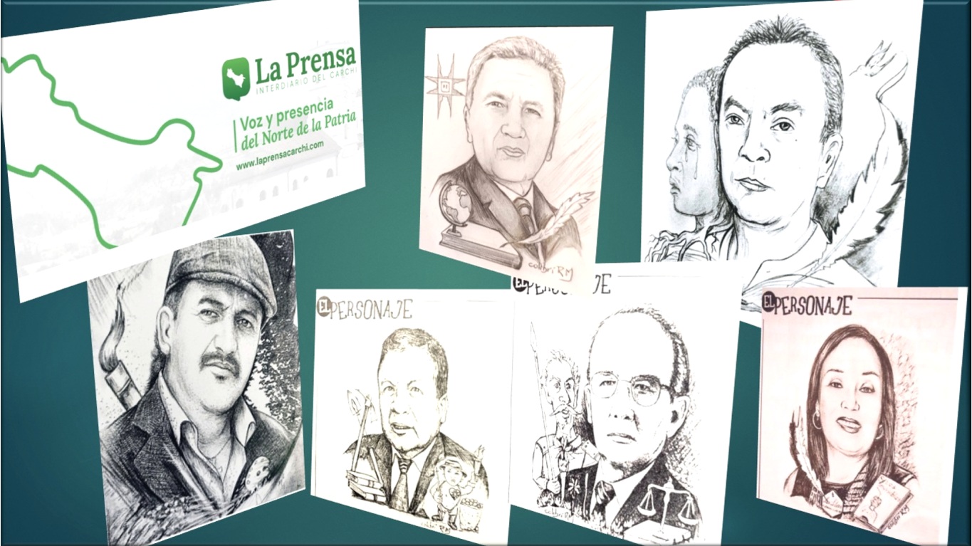 Los personajes de La Prensa Interdiario del Carchi y Luis Rosero Mora